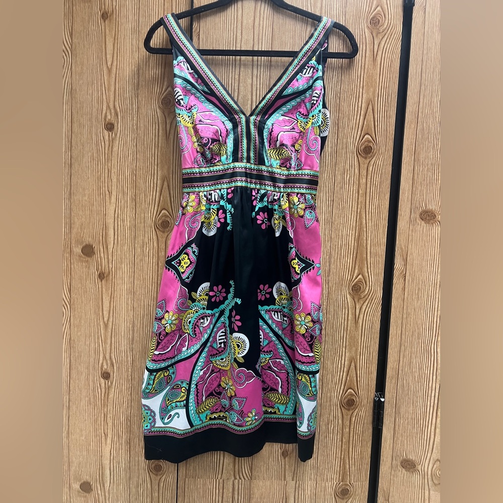 Ice Pink and Black Patterned‎ Mini Dress vintage